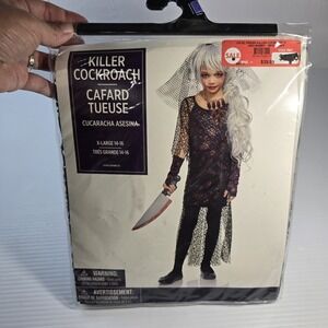 Halloween Killer Cockroach Costume & Cockroach‎ Necklace Adult XL 14-16 NEW
